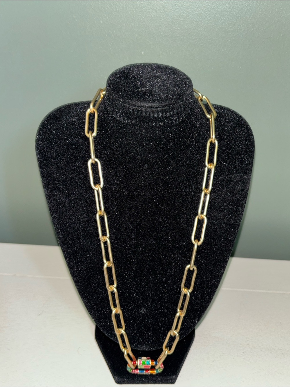 Plunder “Annie” Gold Tone Carabiner Paper Clip Link